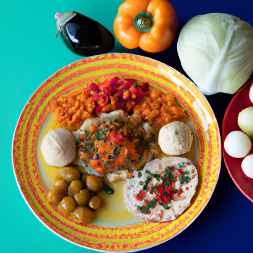 صورة طبق ملون للطعام الإسرائيلي التقليدي