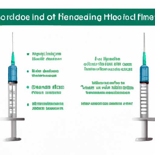 1. An illustration showing the comparison between traditional needle injections and needle free injections.
